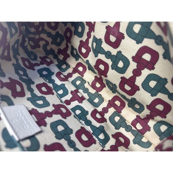 Gucci Vintage Ivory Leather GG Monogram Abbey Pochette Shoulder Bag - Picture 6 of 8